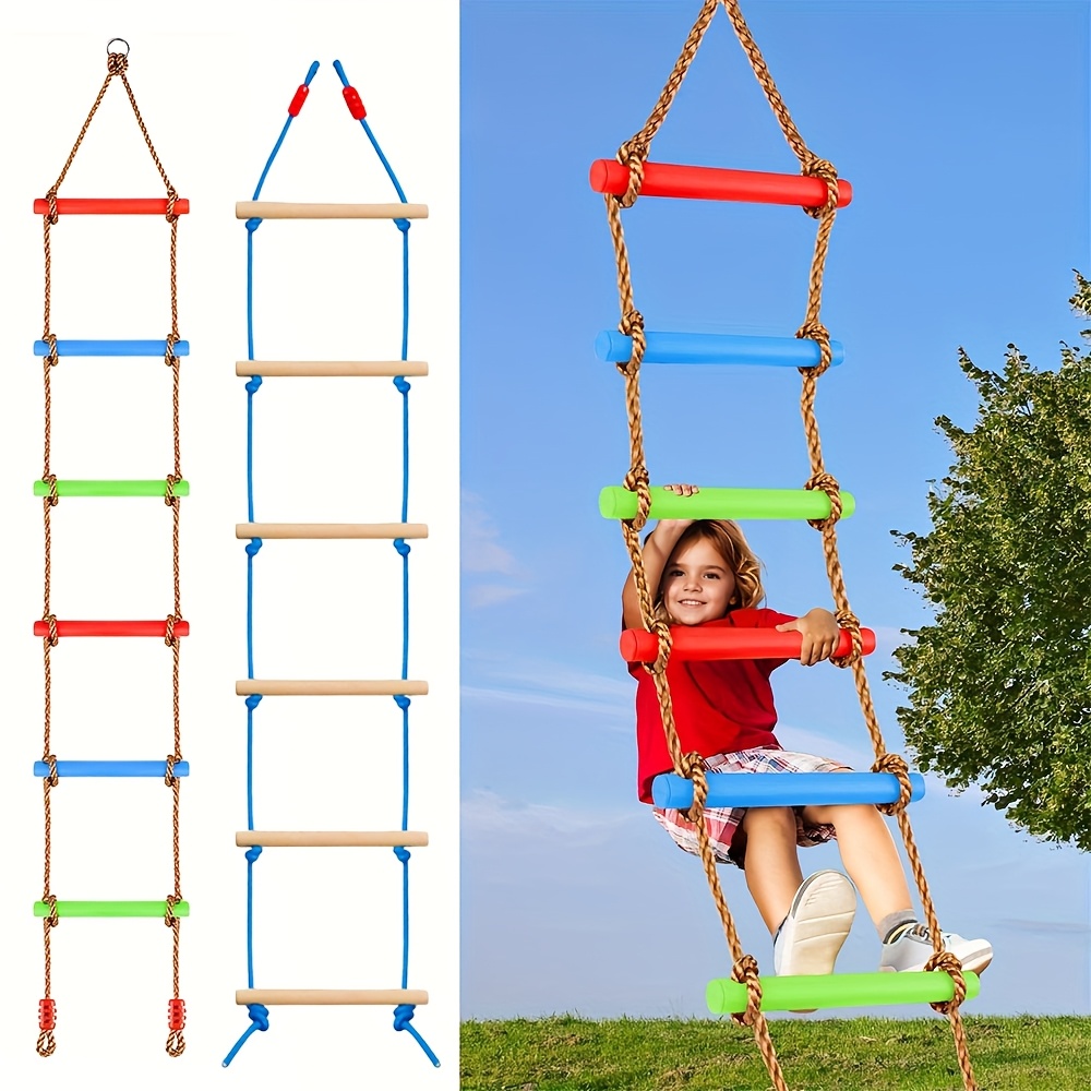 Outdoor Sport Climbing Gear - Escalera de Juego Infantil Colorida, Columpio